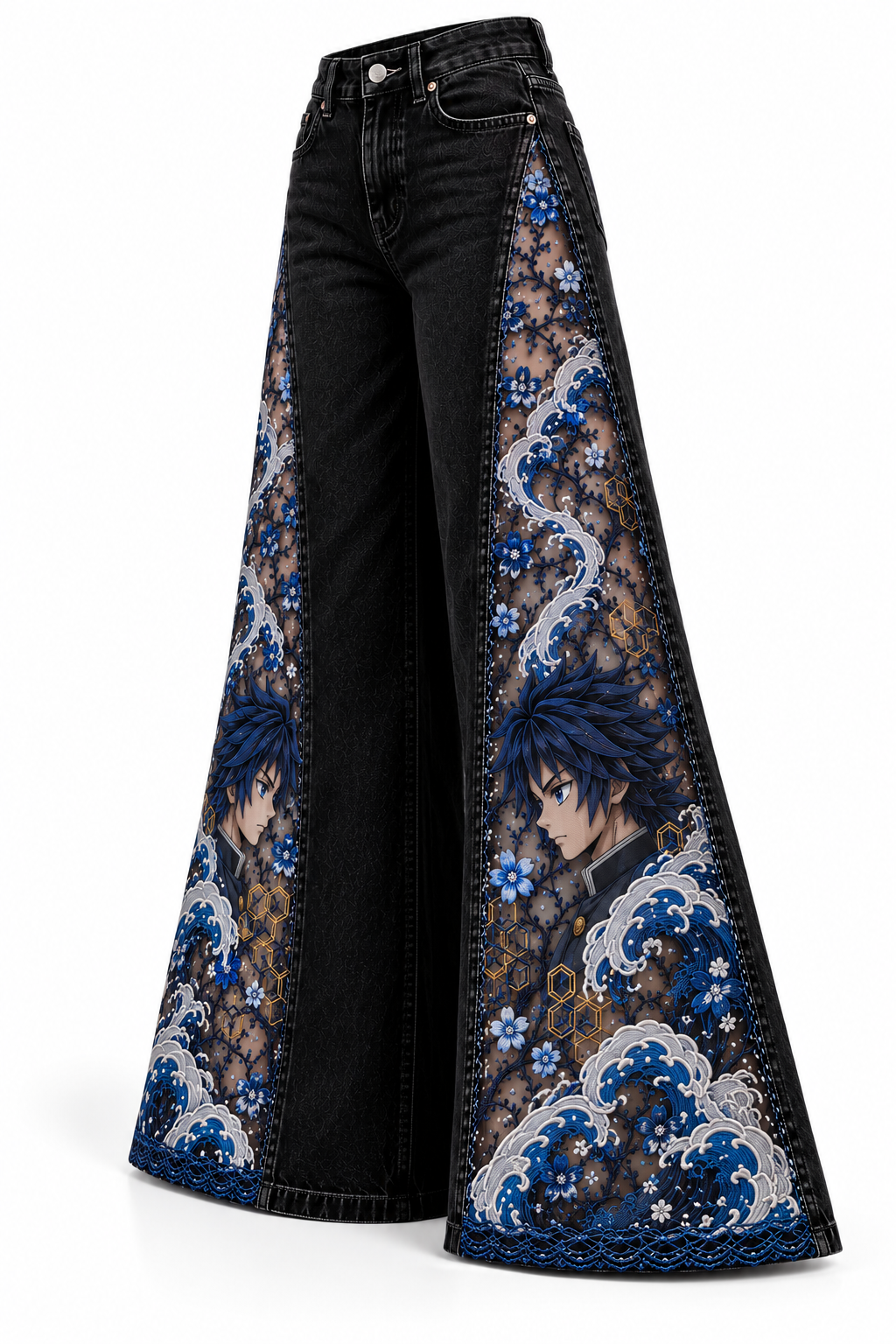 Slayer Denim Giyu — Blue wide-leg jeans