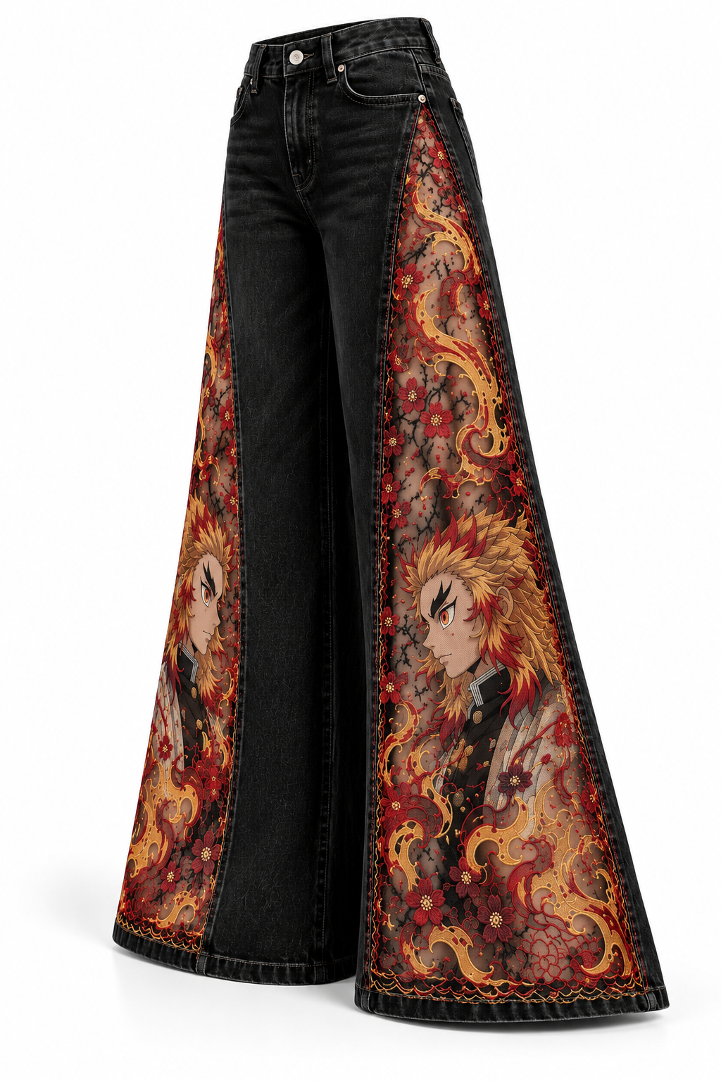 Slayer Denim Rengoku — Flame wide-leg jeans